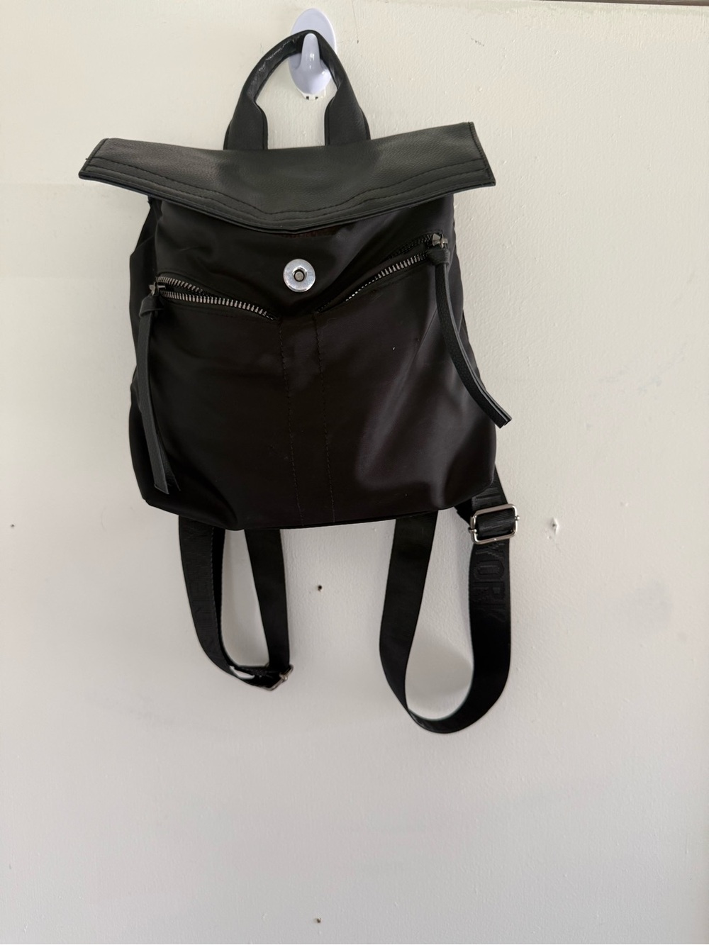 Botkier New York Black Nylon Leather Backpack